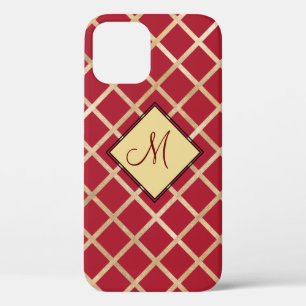 Case-Mate iPhone Case Rouge Elegant Monogram Gold Diamond Motif