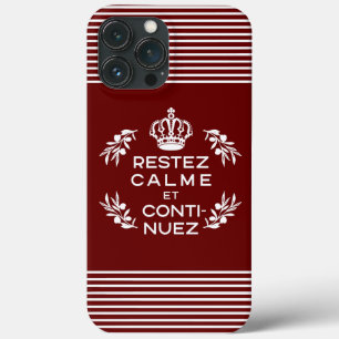 Case-Mate iPhone Case rouge et blanc Français Gardez le calme et continu