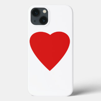 iPhone 13 Case Rouge et Blanc Love Heart Design.