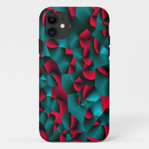Coques Pour iPhone Rouge et Cyan à facettes