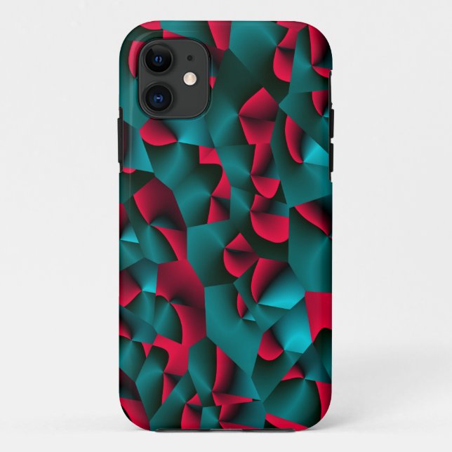Coques Case-Mate iPhone Rouge et Cyan à facettes (Dos)
