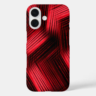 Coque Pour iPhone 16 Rouge et noir Abstrait Contemporain