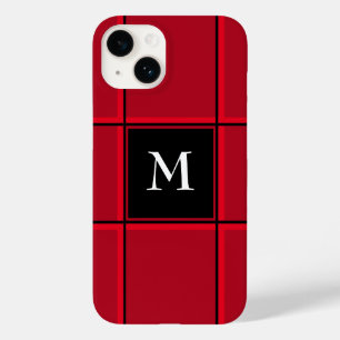 Coque Case-Mate iPhone Rouge et Noir Simple Initial Festif Noël