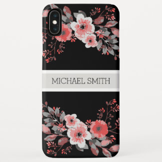 Case-Mate iPhone Case Rouge Floral moderne Noir Nom élégant