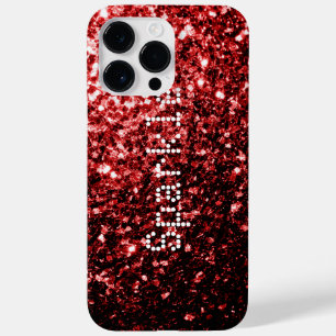 Coque Case-Mate iPhone Rouge Glamour Paillettes scintille Personnaliser