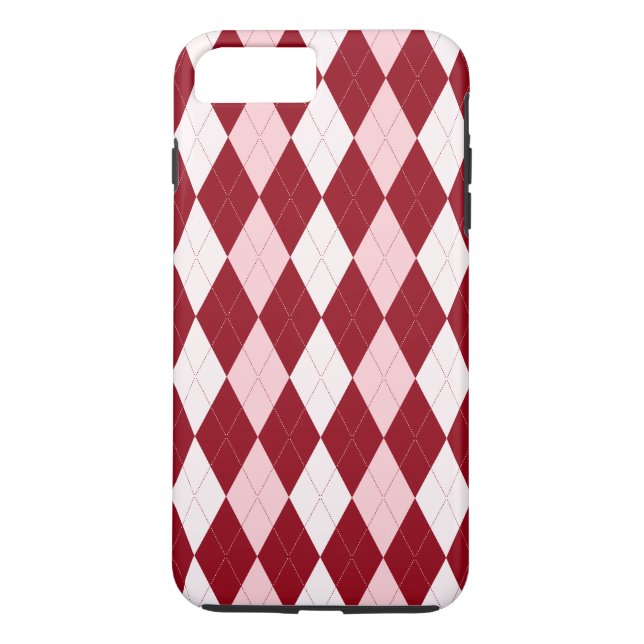 Coques Case-Mate iPhone Rouge Jacquard Crimson rose Petit Diamant Forme (Dos)