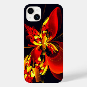 Coque Case-Mate iPhone Rouge Jaune Floral Moderne Résumé Modèle Art #10
