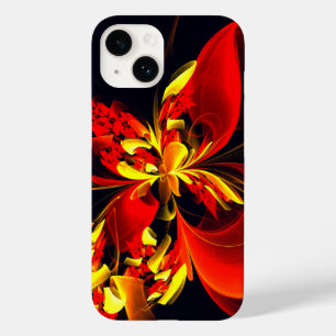 Coque Case-Mate iPhone Rouge Jaune Floral Moderne Résumé Modèle Art #10