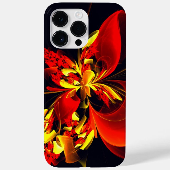 Coques Case-Mate iPhone Rouge Jaune Floral Moderne Résumé Modèle Art #10 (Verso)