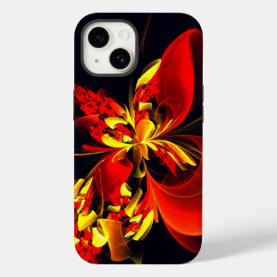 Coque Case-Mate iPhone Rouge Jaune Floral Moderne Résumé Modèle Art #10