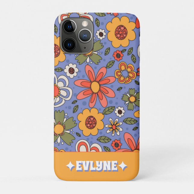 Coques Case-Mate iPhone Rouge jaune rétro Boho Chic Super Floral (Dos)