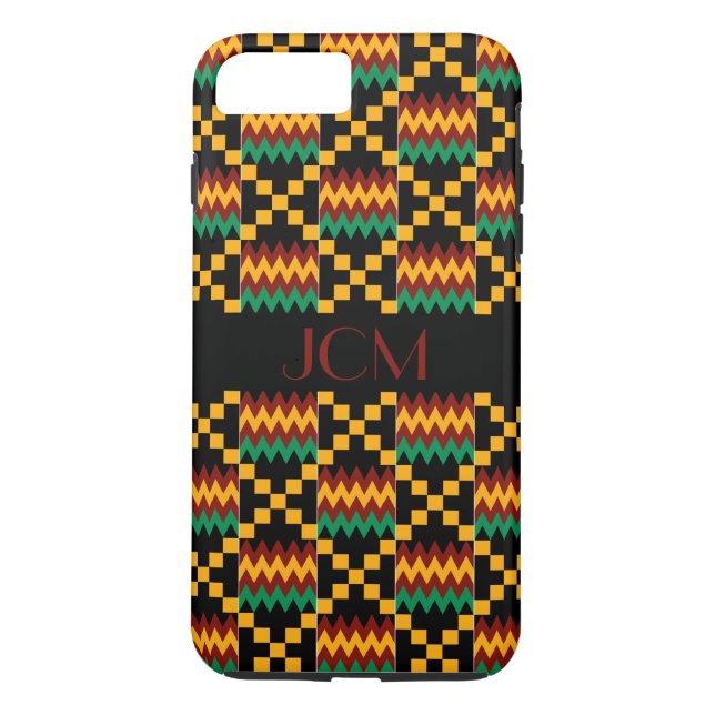 Coques Case-Mate iPhone Rouge, Jaune, Vert, Noir Monogramme Tissu Kente (Dos)