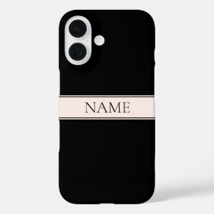 Coque Pour iPhone 16 Rouge Légèrement Rose Clair Rayure & Texte Éditabl