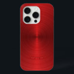 Coque Case-Mate iPhone Rouge métallique brillant Design Acier inoxydable<br><div class="desc">Design métallique rouge brillant look en acier inoxydable. monogramme personnalisable et optionnel. Voici une image d'arrière - plan métallique</div>