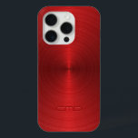 Coque Case-Mate iPhone Rouge métallique brillant Design Acier inoxydable<br><div class="desc">Design métallique rouge brillant look en acier inoxydable. monogramme personnalisable et optionnel. Voici une image d'arrière - plan métallique</div>