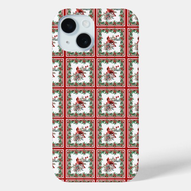 Coques Case-Mate iPhone Rouge Mockingbird Poinsettia Frontières Rouge (Verso)