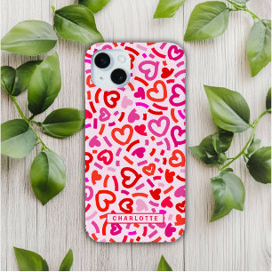 Coque Case-Mate iPhone Rouge moderne rose violet romantique Amour Motif d