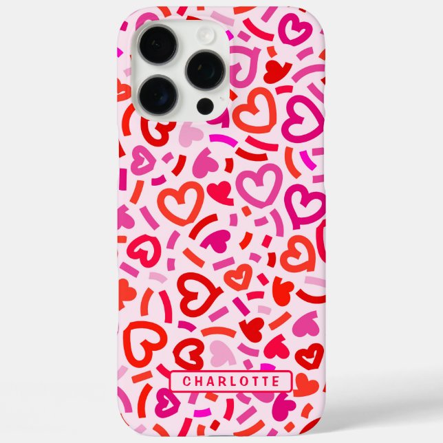 Coques Case-Mate iPhone Rouge moderne rose violet romantique Amour Motif d (Verso)