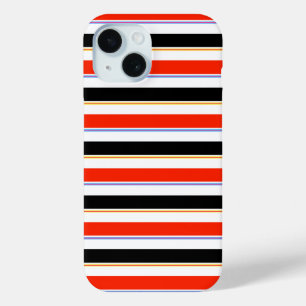 Coque Case-Mate iPhone Rouge Noir Blanc Grilles Lignes Design Motif