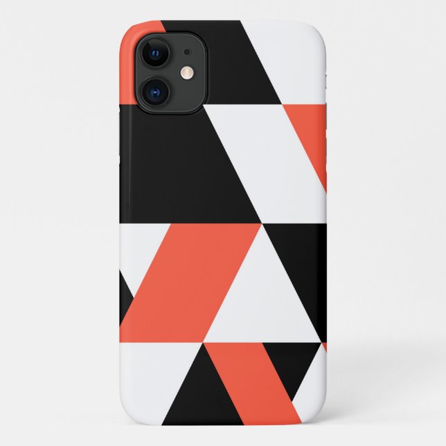 Coques Case-Mate iPhone Rouge-noir, moderne, tendance, conception géométri (Dos)