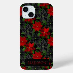 Coque Case-Mate iPhone Rouge Noir Poinsettie Noël