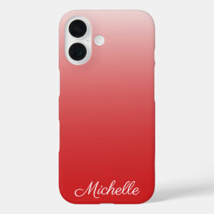 Coque Pour iPhone 16 Rouge ombré dégradé personnalisé