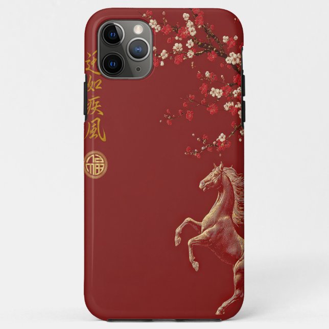 Coques Case-Mate iPhone Rouge & Or Chinois Zodiaque Année du Cheval (Dos)
