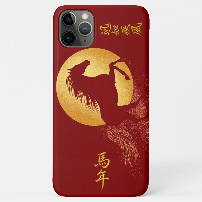 Coques Case-Mate iPhone Rouge & Or Chinois Zodiaque Année du Cheval (Dos)