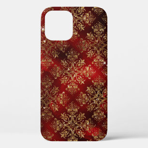 Case-Mate iPhone Case Rouge Or Élégant Damassé Fille Brillante Élégante