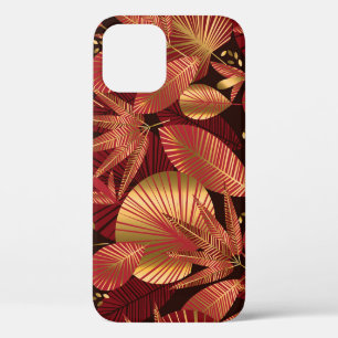 Case-Mate iPhone Case Rouge or, Motif tropical géométrique.