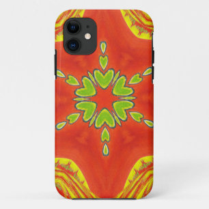 Coques Pour iPhone Rouge or vert Mandala Art Imprimer