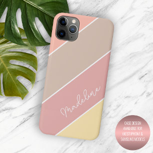 Case-Mate iPhone Case Rouge personnalisé Rose Pêche Orange Jaune Rayures
