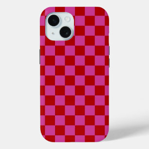 Coque Case-Mate iPhone Rouge + Pink Check À damiers Motif de tableau de b