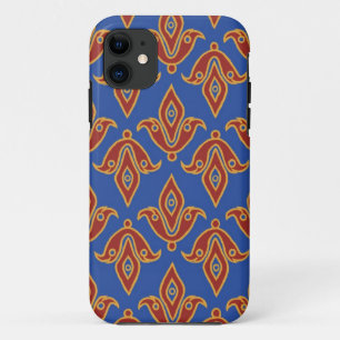 Case-Mate iPhone Case Rouge profond et bleu Fleur de Lys Effet or Outlin