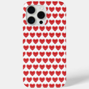 Coque Case-Mate iPhone Rouge Romantique Motif Classique de Cœur 3D pour l