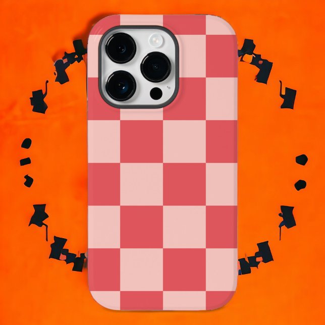 Coques Case-Mate iPhone Rouge rose À damiers En vichy Motif (Zazzle Pink Red Checkered Gingham Pattern Case-Mate Iphone Case)