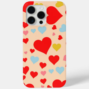 Coque Case-Mate iPhone Rouge rose Bleu Couleur mignonne Coeur simple Patt