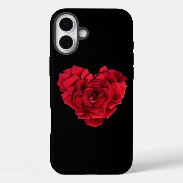 Coques Case-Mate iPhone Rouge Rose Coeur Noir (Verso)
