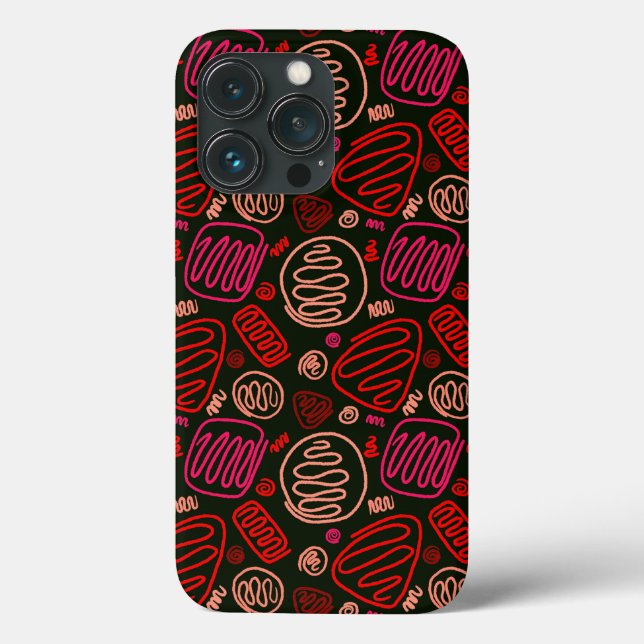 Coques Case-Mate iPhone Rouge rose une ligne Abstrait formes Coque-mat (Verso)