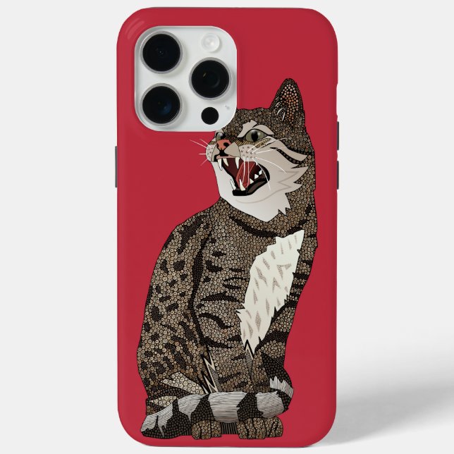 Coques Case-Mate iPhone Rouge rouge de chat du désert indien (Verso)