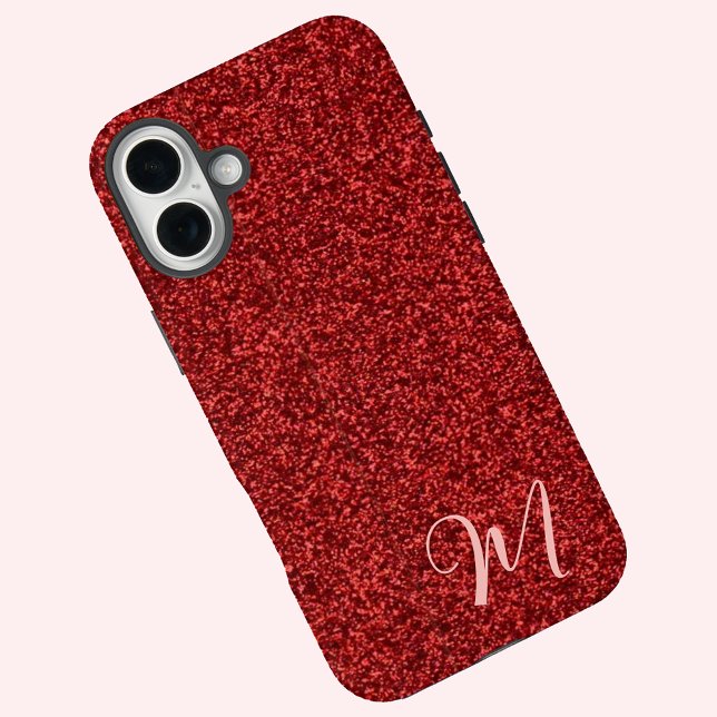 Coques Case-Mate iPhone Rouge Rubis Fille Imprimé Paillettes Élégant et Mi (Créateur téléchargé)