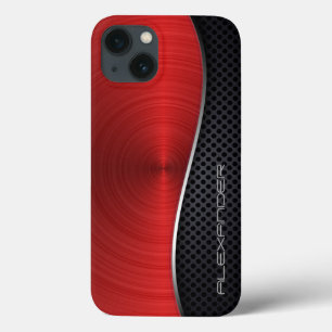 Coques Pour iPhone Rouge rubis Métal brossé / Couleurs préférées