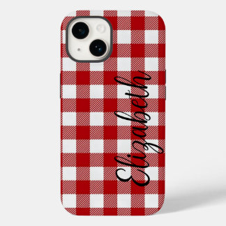 Coque Case-Mate iPhone Rouge Rustique À Rayures Buffalo Noir - peut modif