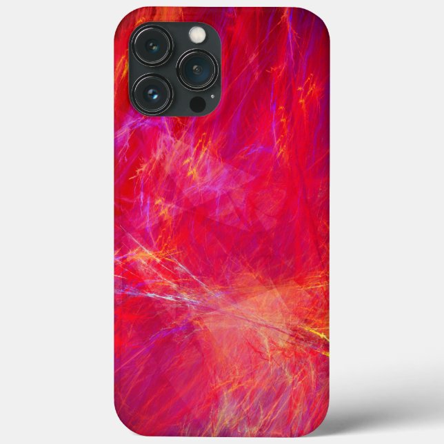 Coques Case-Mate iPhone "Rouge sauvage" - Flammes fractales Abstraites tex (Verso)