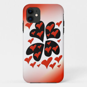 Coque Case-Mate Pour iPhone Rouge sur les coeurs noirs