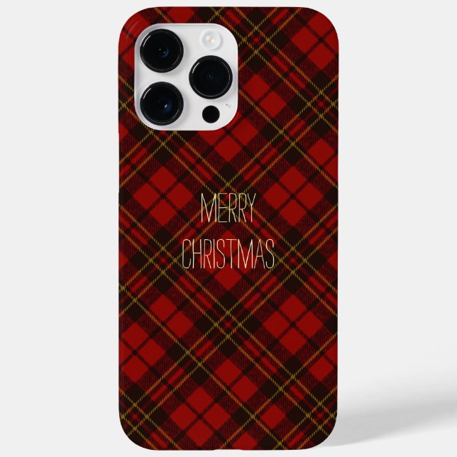 Coques Case-Mate iPhone Rouge tartan Joyeux Noël plaid Personnaliser (Verso)