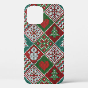 Case-Mate iPhone Case Rouge Vert blanc Faux Knit Motif de Noël