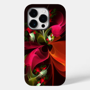 Coque Case-Mate iPhone Rouge Vert Floral Moderne Art Abstrait Motif #02