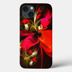 Case-Mate iPhone Case Rouge Vert Floral Moderne Art Abstrait Motif #02