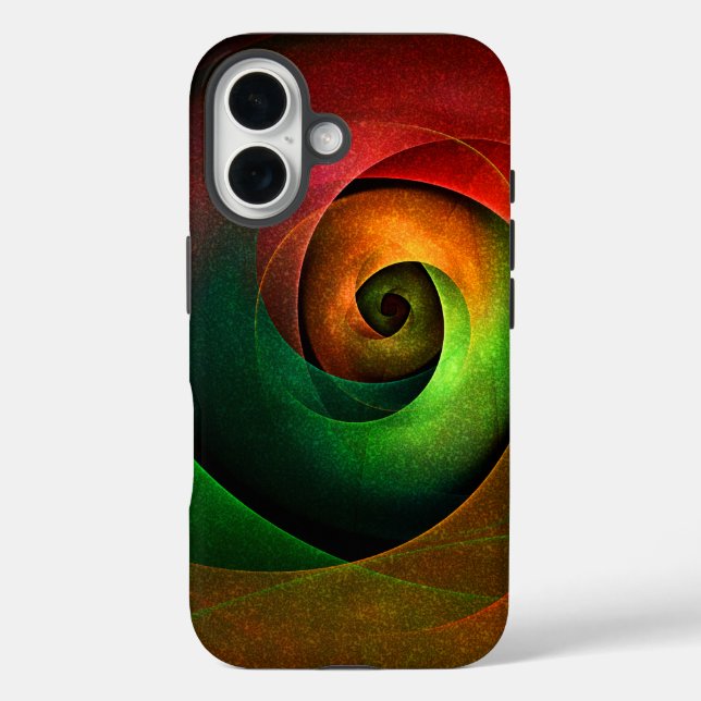 Coques Case-Mate iPhone Rouge Vert Floral Moderne Art Abstrait Motif #21 (Verso)